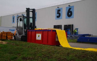 protection anti inondation d'un usine conditionnée en caisson de déploiement