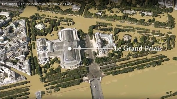 Paris'te sel simülasyonu