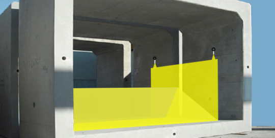 Esnek Water-Gate © batardoları. Bir beton menfez içine yerleştirme şeması | Vaka # 9